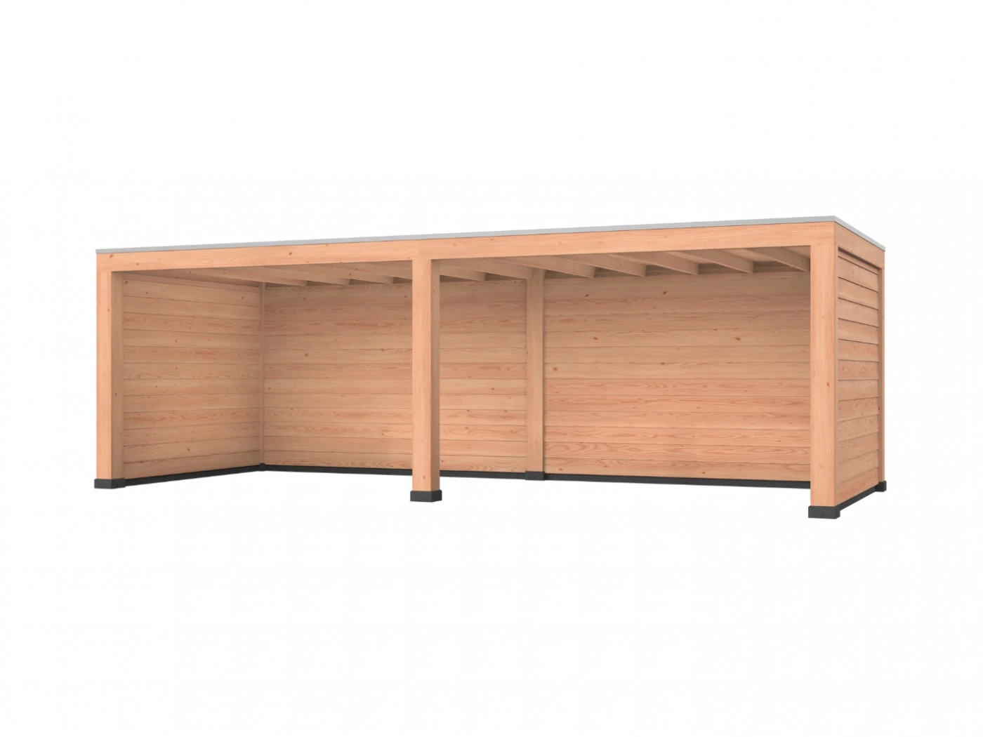 Douglas overkapping, 750 x 300, met achterwand en twee zijwanden, Westwood Robuust - Afbeelding 1